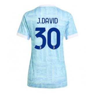 Juventus Dam Bortatröja 2025/26 Jonathan David 30 Kortärmad Fotbollströja