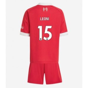 Liverpool Barn Hemmaställ 2025/26 Giovanni Leoni 15 Kortärmad Tröja + Shorts