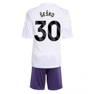 Manchester United Barn Bortaställ 2025/26 Benjamin Šeško 30 Kortärmad Tröja + Shorts