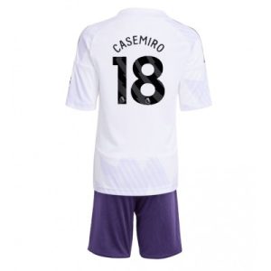 Manchester United Barn Bortaställ 2025/26 Casemiro 18 Kortärmad Tröja + Shorts