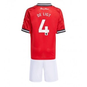 Manchester United Barn Hemmaställ 2025/26 Matthijs de Ligt 4 Kortärmad Tröja + Shorts