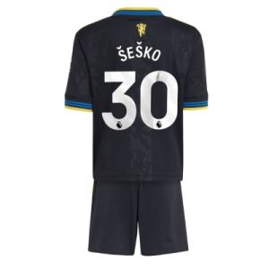 Manchester United Barn Tredjeställ 2025/26 Benjamin Šeško 30 Kortärmad Tröja + Shorts