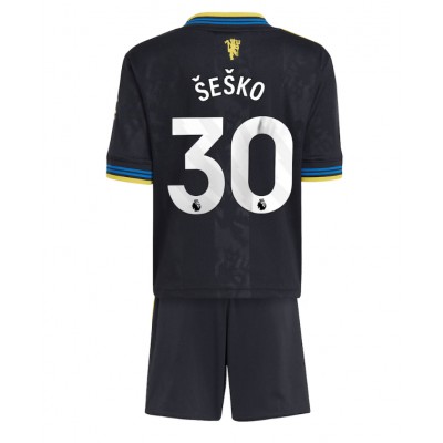 Manchester United Barn Tredjeställ 2025/26 Benjamin Šeško 30 Kortärmad Tröja + Shorts