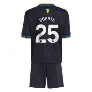 Manchester United Barn Tredjeställ 2025/26 Manuel Ugarte 25 Kortärmad Tröja + Shorts
