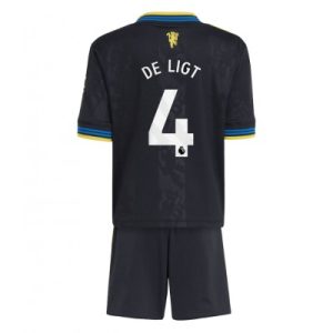 Manchester United Barn Tredjeställ 2025/26 Matthijs de Ligt 4 Kortärmad Tröja + Shorts
