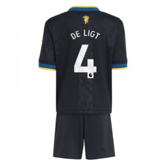 Manchester United Barn Tredjeställ 2025/26 Matthijs de Ligt 4 Kortärmad Tröja + Shorts