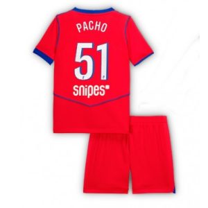 Paris Saint-Germain Barn Tredjeställ 2025/26 Willian Pacho 51 Kortärmad Tröja + Shorts