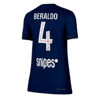 Paris Saint-Germain Dam Hemmatröja 2025/26 Lucas Beraldo 4 Kortärmad Fotbollströja
