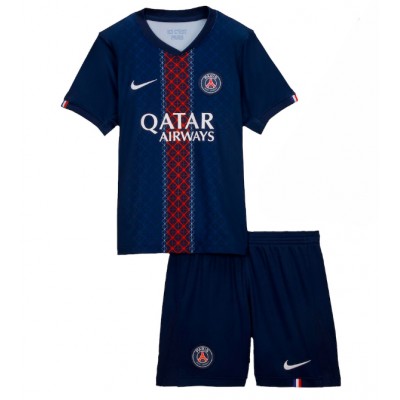 Paris Saint-Germain Hemmaställ 2025/26 Barn Kortärmad Tröja + Shorts
