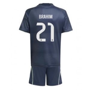 Real Madrid Barn Bortaställ 2025/26 Brahim Díaz 21 Kortärmad Tröja + Shorts