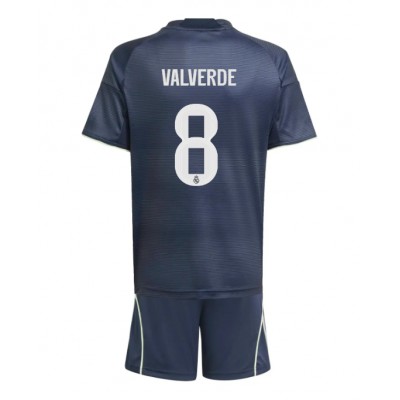 Real Madrid Barn Bortaställ 2025/26 Federico Valverde 8 Kortärmad Tröja + Shorts