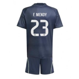 Real Madrid Barn Bortaställ 2025/26 Ferland Mendy 23 Kortärmad Tröja + Shorts
