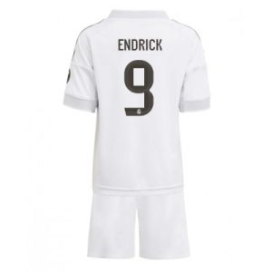Real Madrid Barn Hemmaställ 2025/26 Endrick 9 Kortärmad Tröja + Shorts