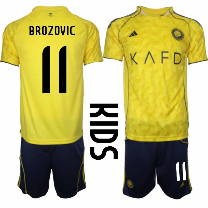 Al-Nassr Marcelo Brozović #11 Barn Hemmaställ 2025-26 Tröja + Shorts 1 Al-Nassr Marcelo Brozović #11 Barn Hemmaställ 2025-26 Tröja + Shorts