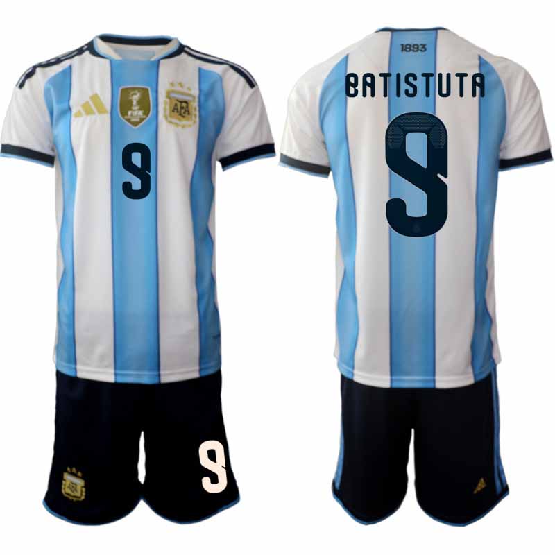 Argentina 2026 VM Hemmaställ Herr Gabriel Batistuta #9 Kortärmad Fotbollströja 1 Argentina 2026 VM Hemmaställ Herr Gabriel Batistuta #9 Kortärmad Fotbollströja