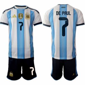 Argentina 2026 VM Hemmaställ Herr Rodrigo De Paul #7 Kortärmad Fotbollströja
