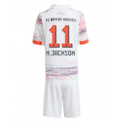 Bayern München 2025-26 Bortaställ Barn Nicolas Jackson #11 Tröja + Shorts