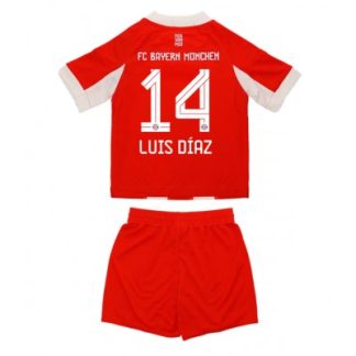 Bayern München 2025-26 Hemmaställ Barn Luis Díaz #14 Tröja + Shorts