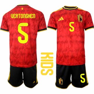 Belgien VM 2026 Hemmaställ Barn Jan Vertonghen #5 Kortärmad Fotbollströja + Shorts