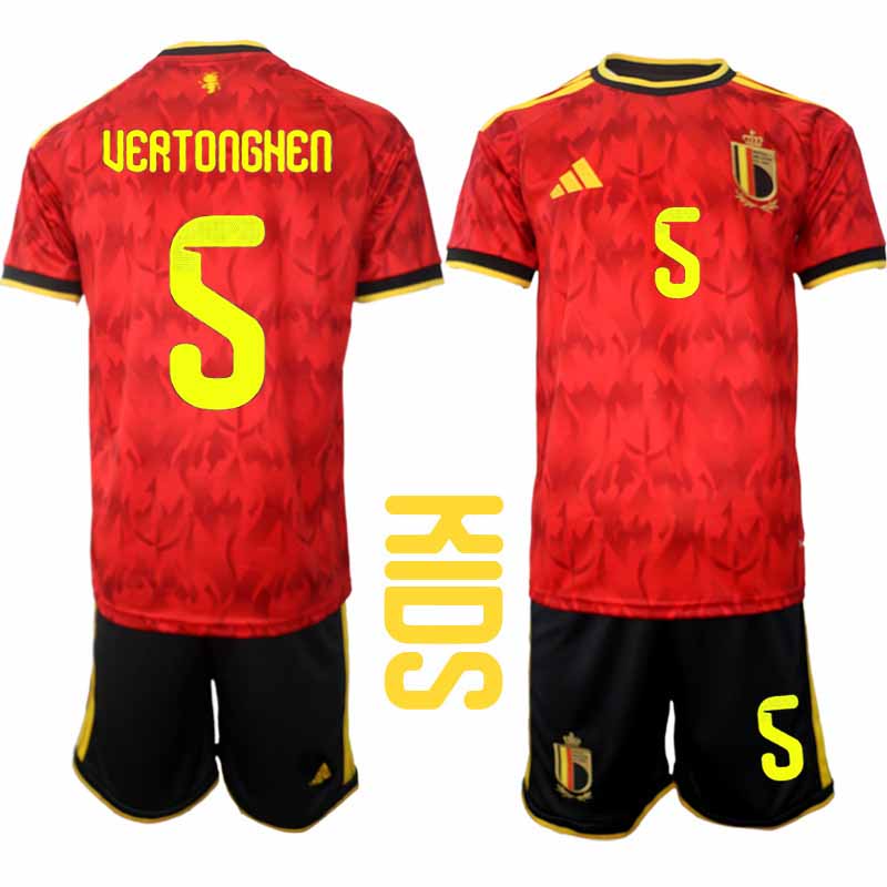 Belgien VM 2026 Hemmaställ Barn Jan Vertonghen #5 Kortärmad Fotbollströja + Shorts 1 Belgien VM 2026 Hemmaställ Barn Jan Vertonghen #5 Kortärmad Fotbollströja + Shorts