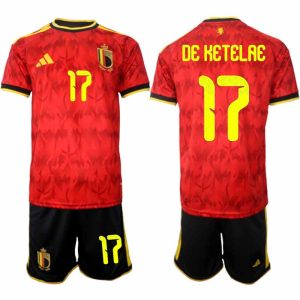 Belgien VM 2026 Hemmaställ Herr Charles De Ketelaere #17 Kortärmad Fotbollströja + Shorts