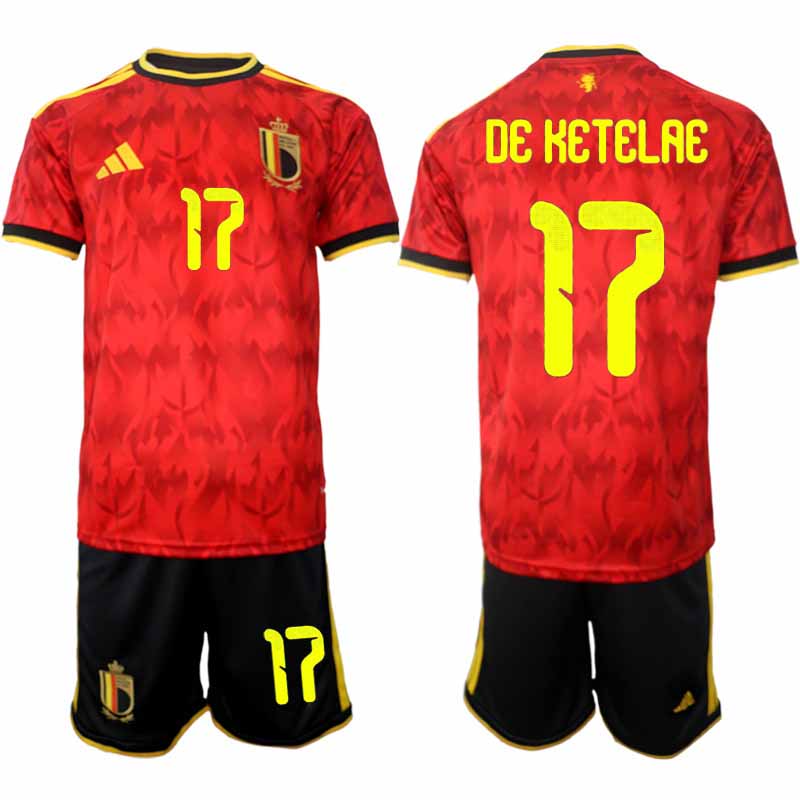 Belgien VM 2026 Hemmaställ Herr Charles De Ketelaere #17 Kortärmad Fotbollströja + Shorts 1 Belgien VM 2026 Hemmaställ Herr Charles De Ketelaere #17 Kortärmad Fotbollströja + Shorts