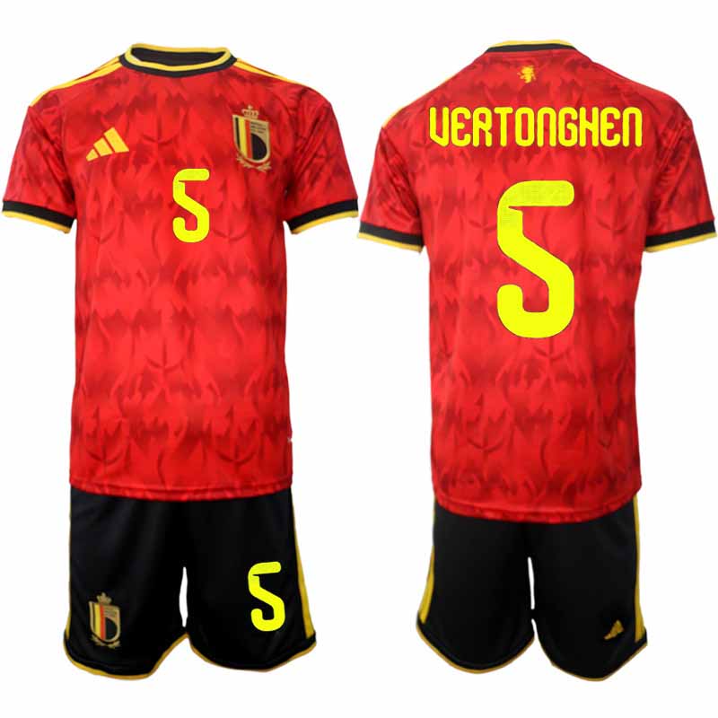 Belgien VM 2026 Hemmaställ Herr Jan Vertonghen #5 Kortärmad Fotbollströja + Shorts 1 Belgien VM 2026 Hemmaställ Herr Jan Vertonghen #5 Kortärmad Fotbollströja + Shorts