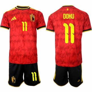 Belgien VM 2026 Hemmaställ Herr Jérémy Doku #11 Kortärmad Fotbollströja + Shorts