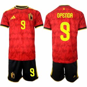 Belgien VM 2026 Hemmaställ Herr Loïs Openda #9 Kortärmad Fotbollströja + Shorts