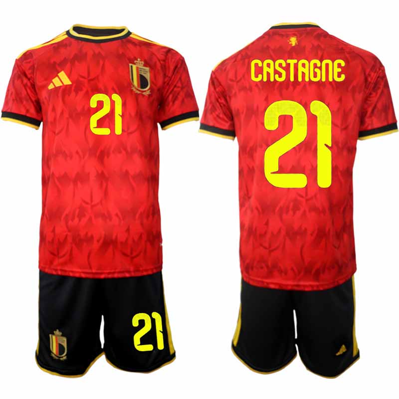 Belgien VM 2026 Hemmaställ Herr Timothy Castagne #21 Kortärmad Fotbollströja + Shorts 1 Belgien VM 2026 Hemmaställ Herr Timothy Castagne #21 Kortärmad Fotbollströja + Shorts