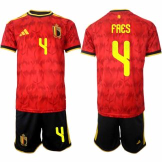 Belgien VM 2026 Hemmaställ Herr Wout Faes #4 Kortärmad Fotbollströja + Shorts