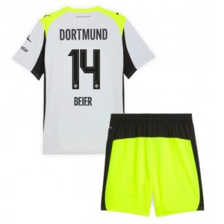 Borussia Dortmund Barn Bortaställ 2025/26 Maximilian Beier 14 Tröja + Shorts