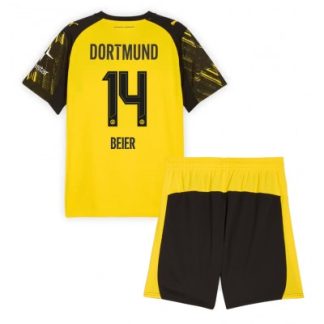 Borussia Dortmund Barn Hemmaställ 2025/26 Maximilian Beier 14 Tröja + Shorts
