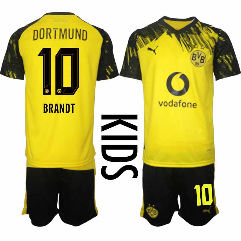 Borussia Dortmund Julian Brandt #10 Barn Hemmaställ 2025-26 Tröja + Shorts 1 Borussia Dortmund Julian Brandt #10 Barn Hemmaställ 2025-26 Tröja + Shorts
