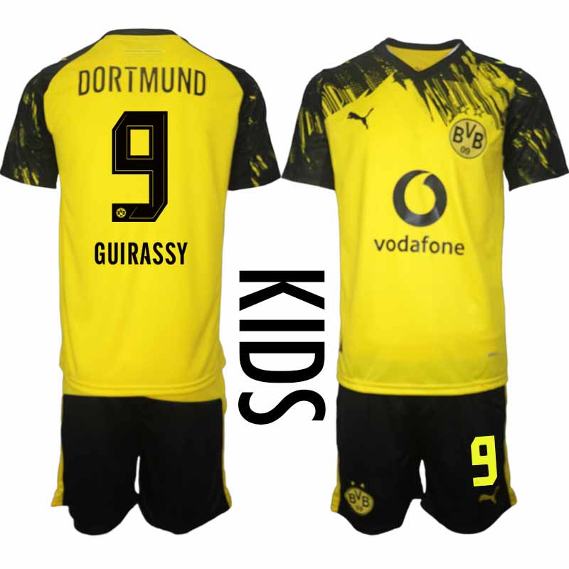 Borussia Dortmund Serhou Guirassy #9 Barn Hemmaställ 2025-26 Tröja + Shorts Borussia Dortmund Serhou Guirassy #9 Barn Hemmaställ 2025-26 Tröja + Shorts