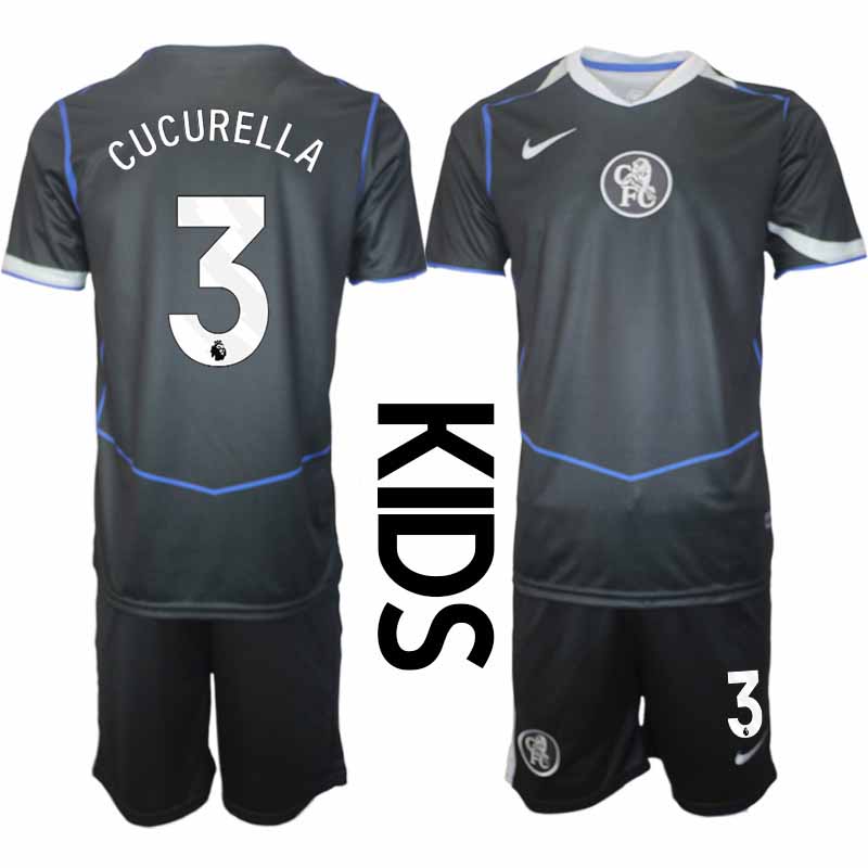 Chelsea Marc Cucurella #3 Barn Tredjeställ 2025-26 Tröja + Shorts 1 Chelsea Marc Cucurella #3 Barn Tredjeställ 2025-26 Tröja + Shorts
