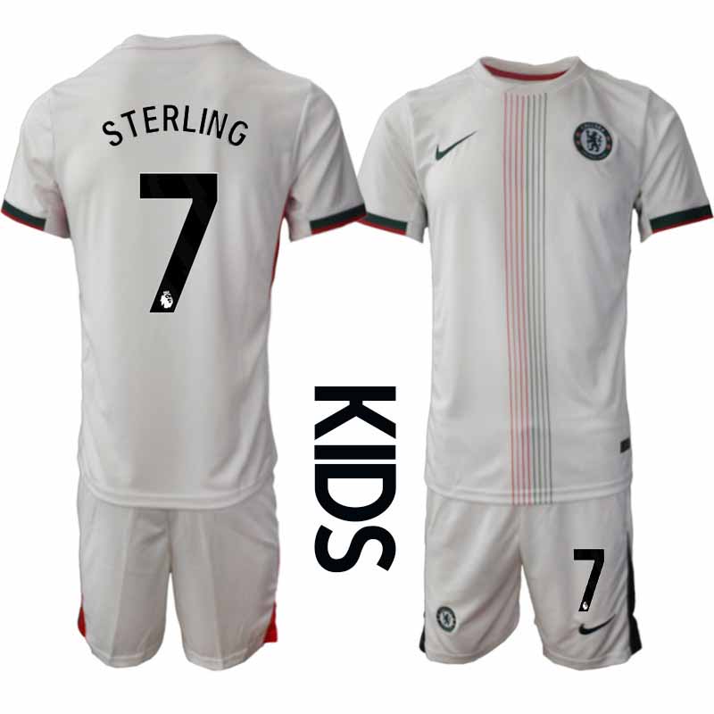 Chelsea Raheem Sterling #7 Barn Bortaställ 2025-26 Tröja + Shorts 1 Chelsea Raheem Sterling #7 Barn Bortaställ 2025-26 Tröja + Shorts