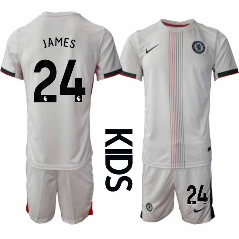 Chelsea Reece James #24 Barn Bortaställ 2025-26 Tröja + Shorts 1 Chelsea Reece James #24 Barn Bortaställ 2025-26 Tröja + Shorts