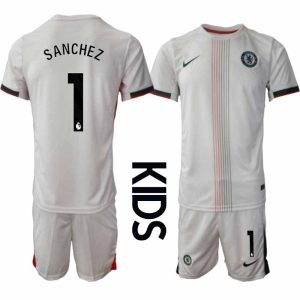 Chelsea Robert Sanchez #1 Barn Bortaställ 2025-26 Tröja + Shorts