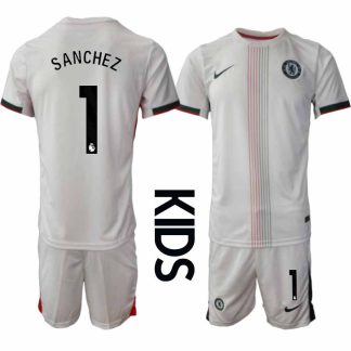 Chelsea Robert Sanchez #1 Barn Bortaställ 2025-26 Tröja + Shorts
