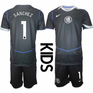 Chelsea Robert Sanchez #1 Barn Tredjeställ 2025-26 Tröja + Shorts