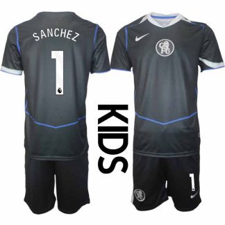 Chelsea Robert Sanchez #1 Barn Tredjeställ 2025-26 Tröja + Shorts