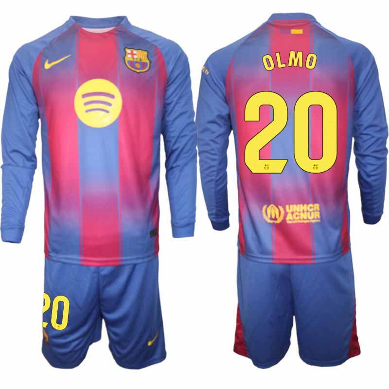 FC Barcelona Herr Långärmad Hemmaställ 2025/26 Dani Olmo #20 Tröja + Shorts 1 FC Barcelona Herr Långärmad Hemmaställ 2025/26 Dani Olmo #20 Tröja + Shorts