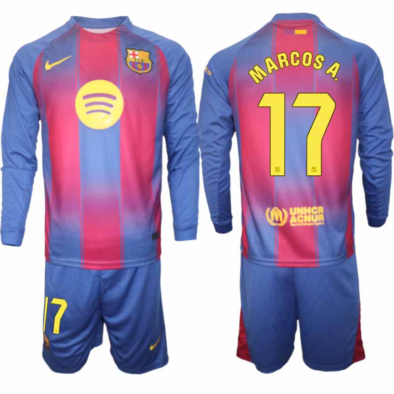 FC Barcelona Herr Långärmad Hemmaställ 2025/26 Marcos Alonso #17 Tröja + Shorts 1 FC Barcelona Herr Långärmad Hemmaställ 2025/26 Marcos Alonso #17 Tröja + Shorts