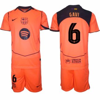 FC Barcelona Herr Tredjeställ Paez Gavi #6 UEFA Champions League 2025-26 Tröja + Shorts