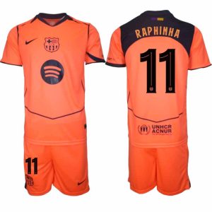 FC Barcelona Herr Tredjeställ Raphinha #11 UEFA Champions League 2025-26 Tröja + Shorts