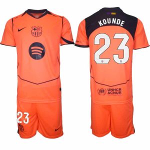 FC Barcelona Jules Kounde #23 Herr Tredjeställ 2025-26 Tröja + Shorts