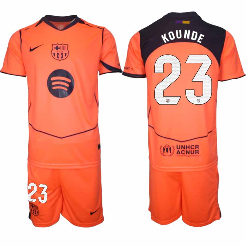FC Barcelona Jules Kounde #23 Herr Tredjeställ 2025-26 Tröja + Shorts