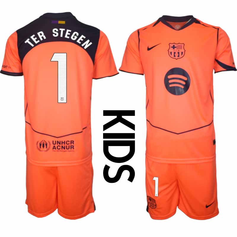 FC Barcelona Marc-André ter Stegen #1 Barn Tredjeställ 2025-26 Tröja + Shorts 1 FC Barcelona Marc-André ter Stegen #1 Barn Tredjeställ 2025-26 Tröja + Shorts