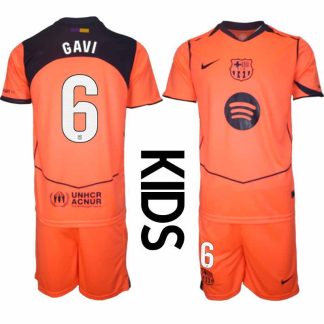 FC Barcelona Paez Gavi #6 Barn Tredjeställ 2025-26 Tröja + Shorts